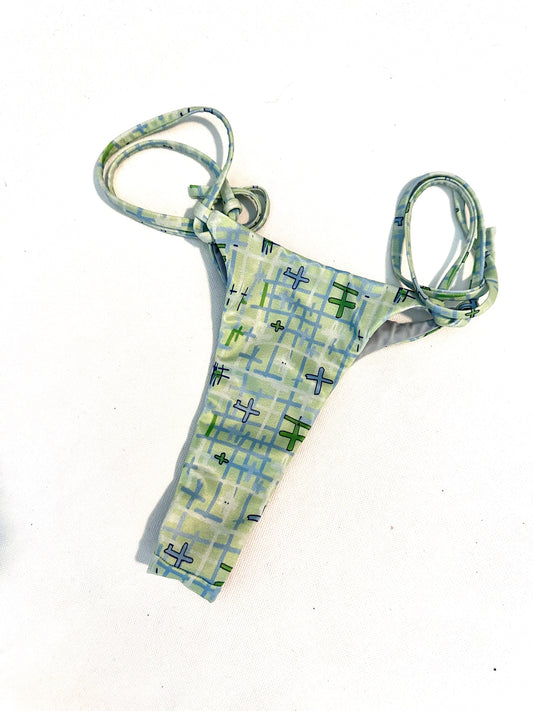 REVERSIBLE CUSTOM PRINT TEENY BIKINI BOTTOM W ADJUSTABLE SIDE STRAPS